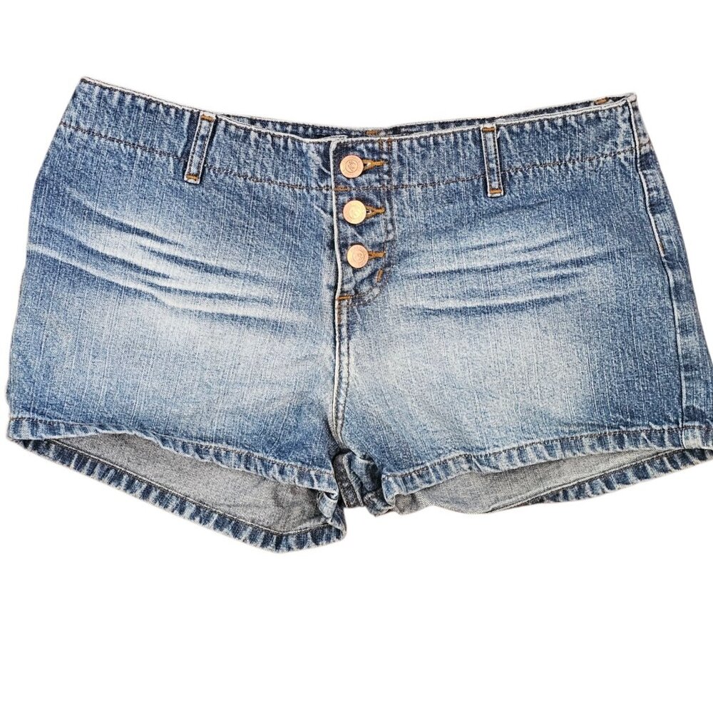 Y2K Paris Blues Jean Shorts Denim Shorts Jrs Sz 9 Low Rise Cotton‎ 2.5" Inseam